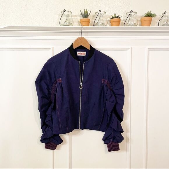 𝅺minki • bomber zip up jacket flared purple - Picture 2 of 5